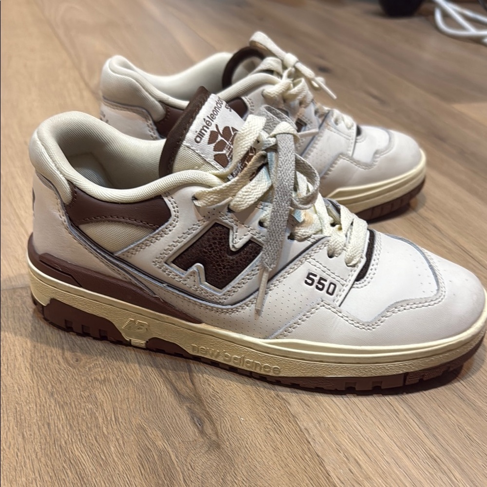 New Balance 550 Beige and Chocolate Sneakers